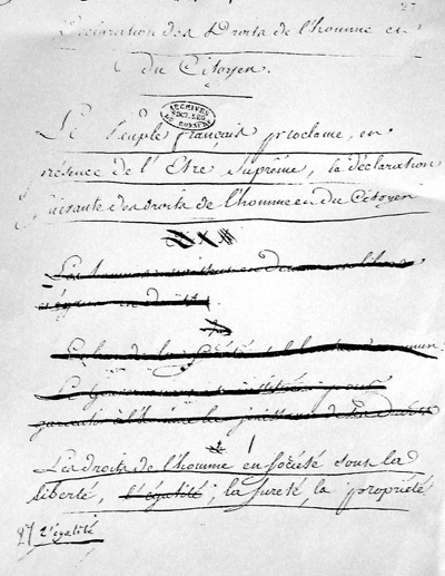 manuscrit de l'galit barre